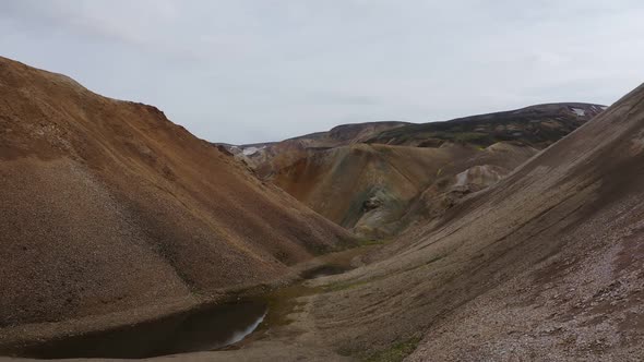 Footage of Hills in Iceland, colored mountains