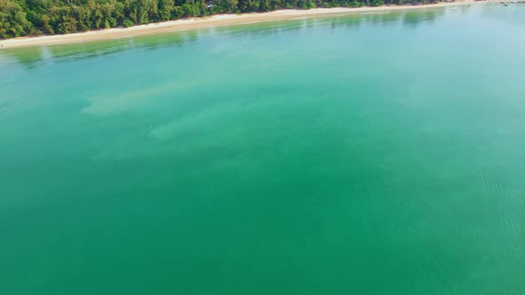 4K aerial view from a drone. coast with turquoise waters and beautiful beaches.