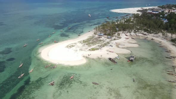 Beautiful Landscape of the Indian Ocean Near the Shore of Zanzibar Tanzania