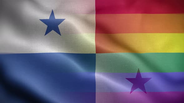 LGBT Panama Flag Loop Background 4K