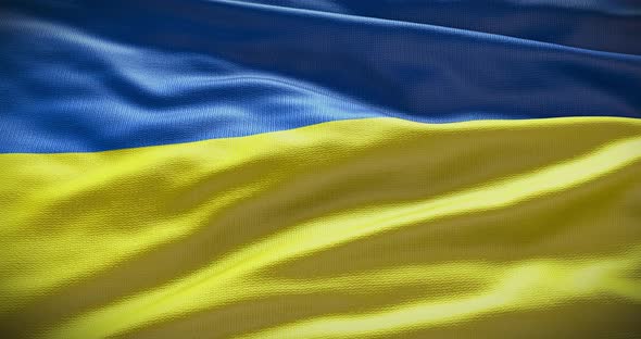 Ukraine national waving flag animation