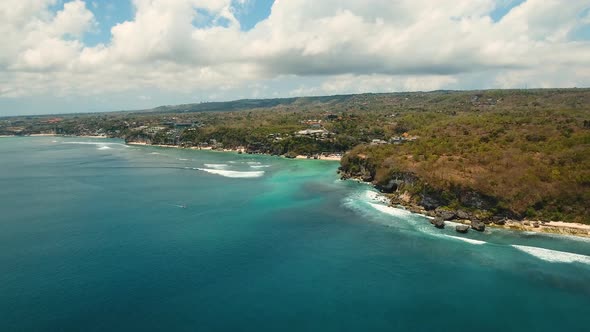 Aerial View Beautiful Beach, Bali