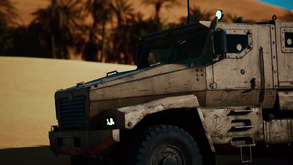 Armoured Military Truck in Desert