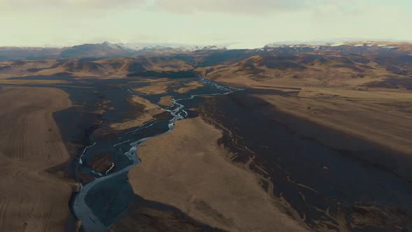 Picturesque river valley in terrain