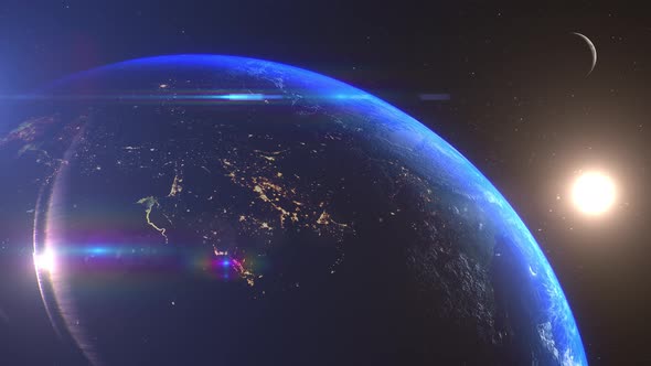 Earth And Moon Sunrise Middle East alt