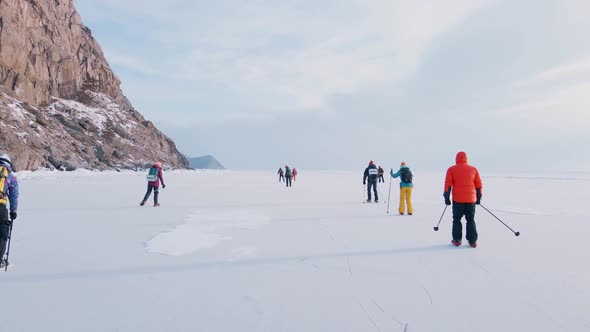 Frozen Lake Baikal Aerial View