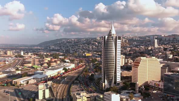 Drone View on the Port of Haifa