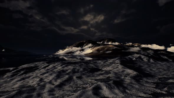 Dramatic Landscape in Antarctica with Storm Coming