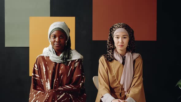 Muslim Women Posing in Studio