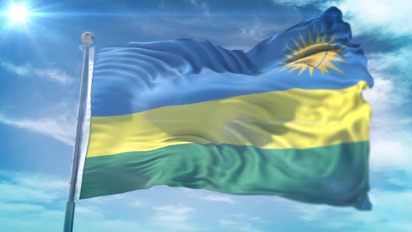 4K 3D Rwanda Flag