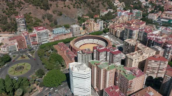 Aerial View. Plaza De Toros, Malaga, Spain