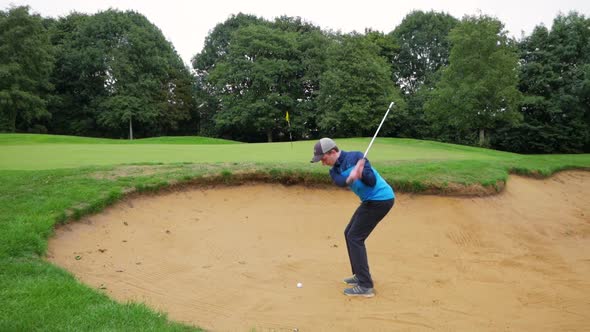 Slow motion shot out of the bunker.