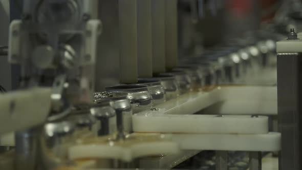 Craft Beer Cans Being Filled On A Microbrewery Canning Line