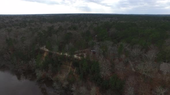 drone shots from cliffs of the neuse in north carolina