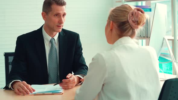 Job Seeker in Job Interview Meeting with Manager