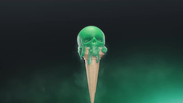 Melting Ice Cream in the Form of a Skull