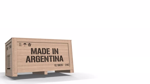 Wooden Crate with Printed MADE IN ARGENTINA Text
