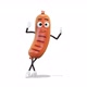 Sausage Leans On An Object And Talks on White Background  - VideoHive Item for Sale