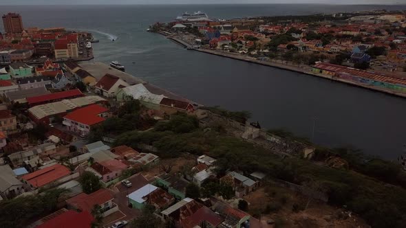 From Skalo top view revealing Willemstad. Capital of Curacao