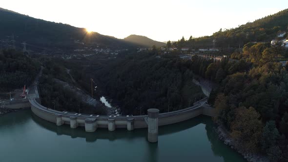 Driving on Hydroelectric Road at Sunset