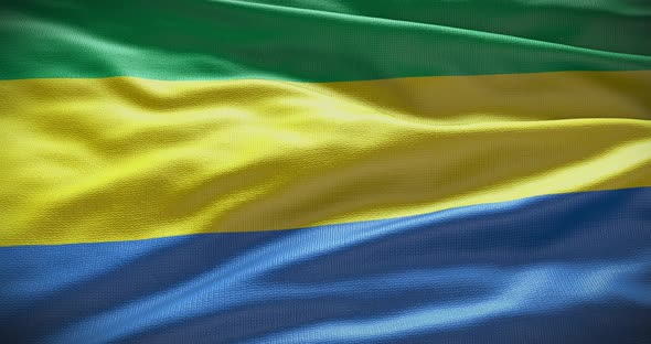 Gabon national flag waving looped 4K