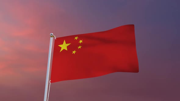 Flag Of China Waving