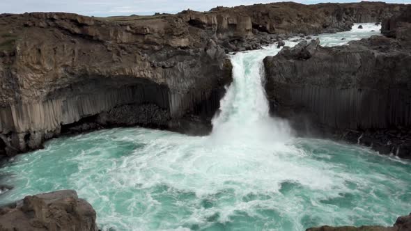 The Aldeyjarfoss Waterfall in North Iceland