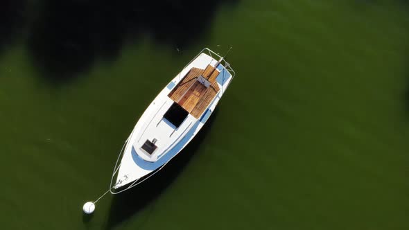 Aerial View Boat Yacht on Lake