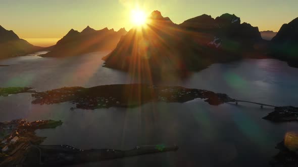 Evening Sunset Lofoten Islands Norway