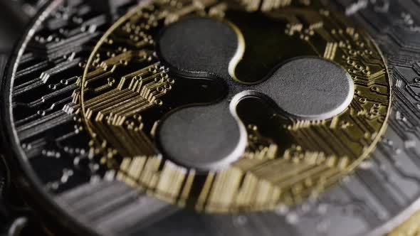 Rotating shot of Ripple Bitcoins