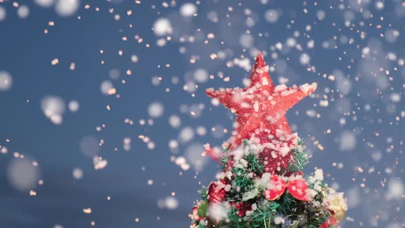 Snowing on Christmas Tree