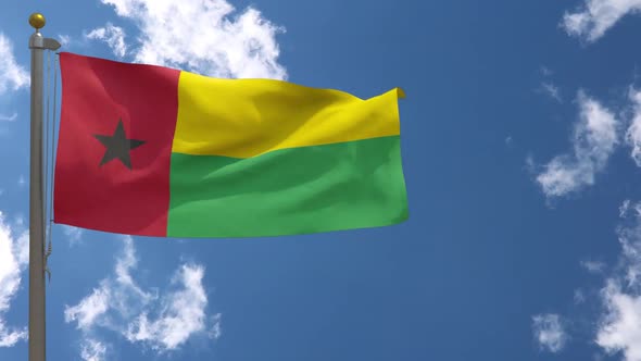 Guinea Bissau Flag On Flagpole