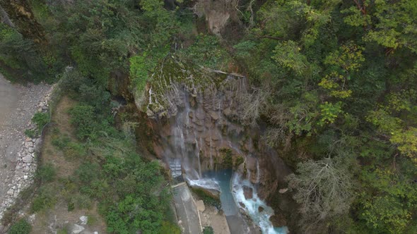 Tolantongo Grutas Waterfall in Mexico