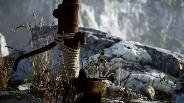 Retro Rust Hand Water Pump alt