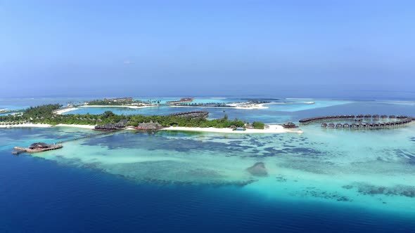 Aerial Shot of the Maldives island Olhuveli