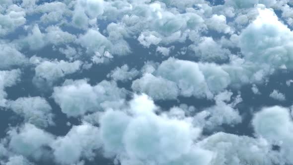 White fluffy clouds in blue sky