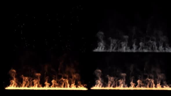 Fire and Smoke 4 Clip Loop 4K alt