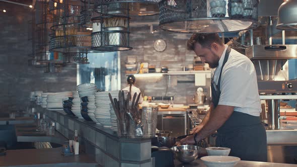 Young cook at work 