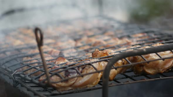 Chicken Barbecue At The Stake