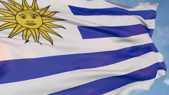 Sun and stripes flag of Uruguay.
