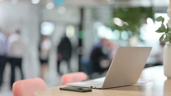 Shot of Open Laptop on Office Table