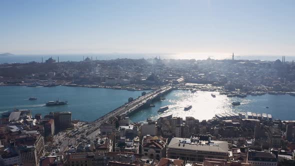 Istanbul Galata Tower And Bridge Aerial View 2