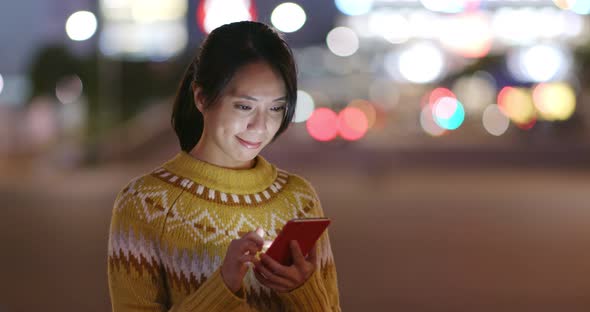 Woman use of mobile phone