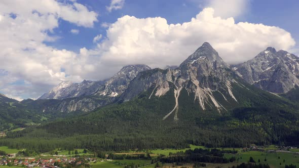 Colorful summer panorama of Austrian Alps, Reutte district, state of Tyrol, Austria, Europe.