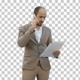 Young man in suit talking on the phone, Alpha Channel - VideoHive Item for Sale