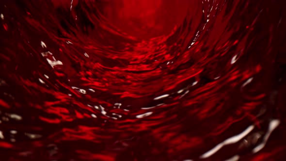 Super Slow Motion Shot of Red Wine Wave at 1000 Fps
