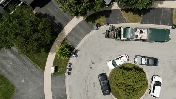 Drone View of Garbage Collection for Recyclable Materials