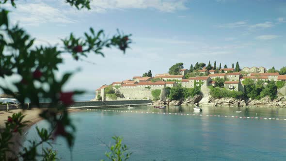 Sveti Stefan Is a Tourist Town By the Sea. Montenegro. Day