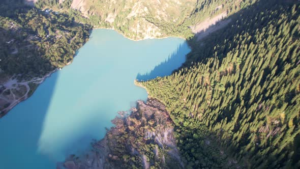 View of the Mountain Lake Issyk From a Height