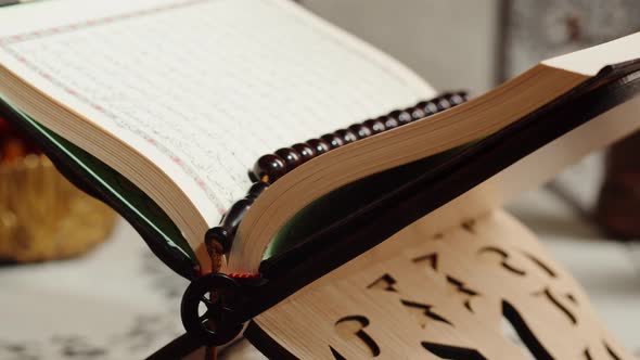 Quran Book Closeup Praying Islamic Religion